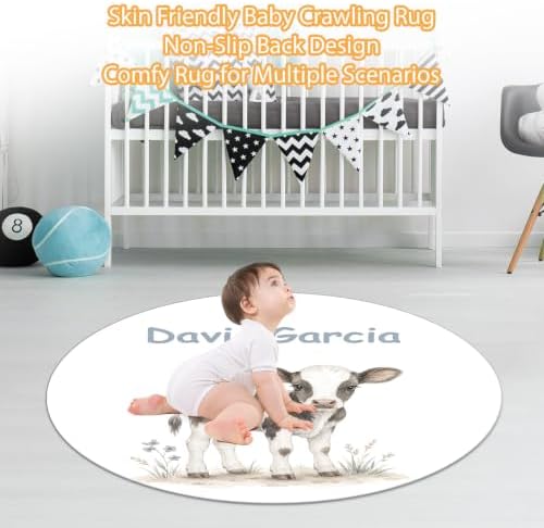 Custom Baby Boy Minky Crib Bedding Set, Farm Cow Bedding 3 Pcs Set - Image 5