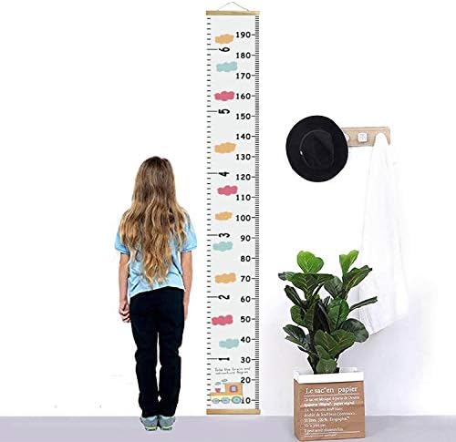 Kids Growth Chart, Wood Frame Fabric Canvas Height Measurement Ruler from Baby - Image 3