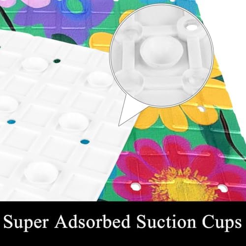 Bath Tub Shower Mat, Washable Bathtub Floor Mats, Suction Cups and Drain Holes - Image 3