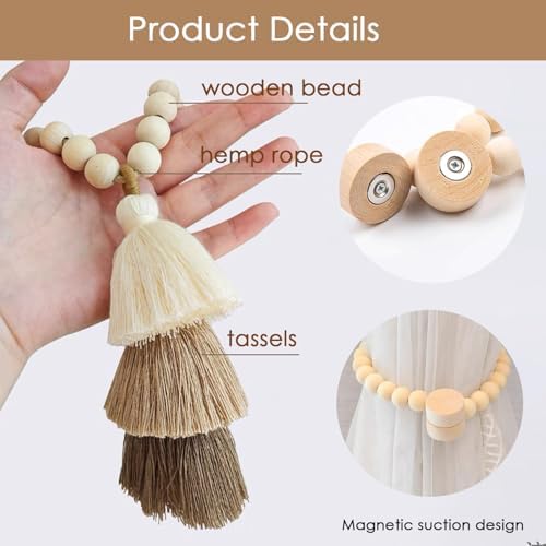 SRG Curtain Tiebacks for Curtains 2 Pack, Decorative Magnetic Curtain Holdbacks - Image 3