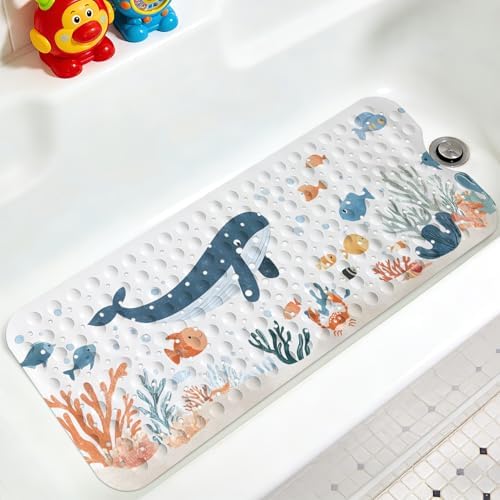 Kids Bathtub Mat, Non Slip Cartoon Bath Mat by KINUUIS