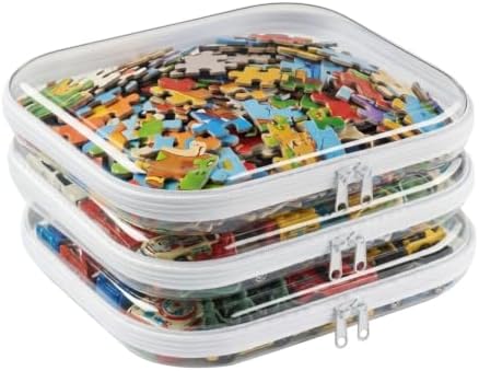 3 Pcs Large Clear Hard Shell Zipper Case, 1.3mm Heavy Duty Plastic File Box by WELPIRT