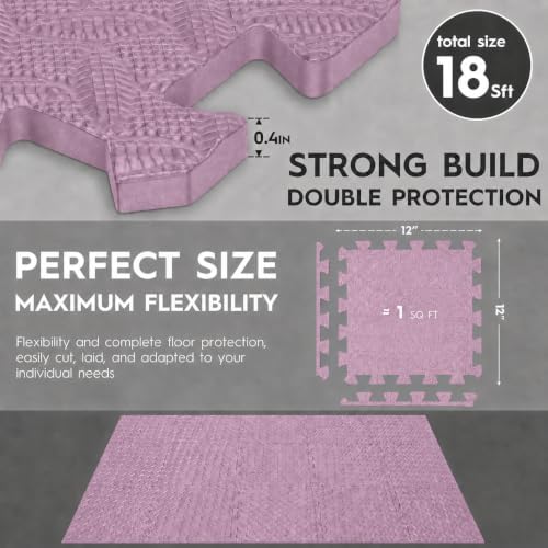 18 Pcs EVA Foam Floor Tiles, Puzzle Exercise Mat Set - Image 2