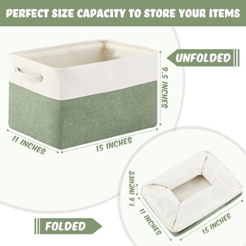6 Pack Cube Storage Bins Fabric Cube Basket Handle, Dark Morandi - Image 2