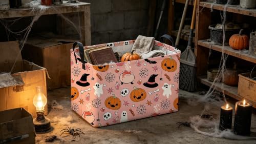 Sanjiaofeng Rectangular Pink Halloween Horror Ghost Storage Basket, Scary - Image 5