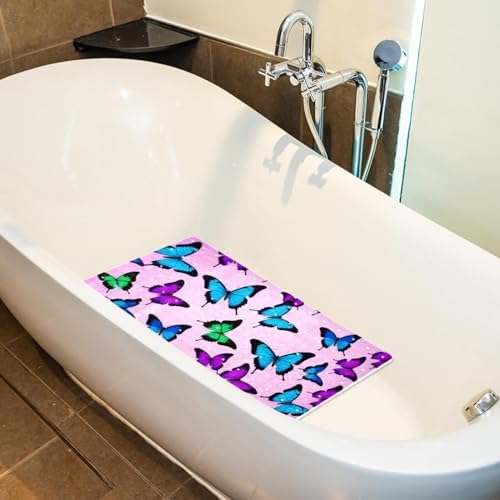 Bathtub Mat Non Slip 26.8x15.1In, Butterflies Bath Mat - Image 5
