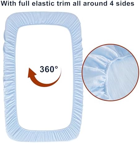 NTBAY Mini Crib Muslin Fitted Sheets, 2 Pack, 24 x 38 - Image 4