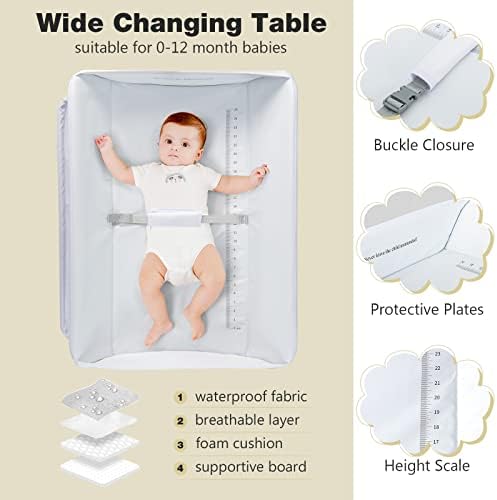 INFANS Baby Changing Table, Folding Diaper Station Portable Nursery Organizer - Image 2