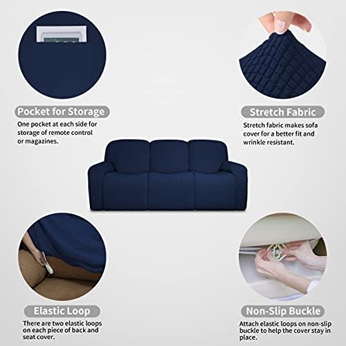 Easy-Going 100% Dual Waterproof Recliner Sofa Cover, 8-Pieces Stretch Relining - Image 5