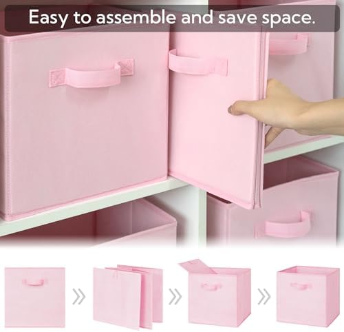 GRANNY SAYS Pink Cube Storage Bins, 11 Inch Storage Cube Organizer - Image 6