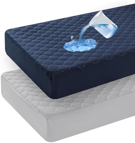 david's kids 2 Pack 52''x28'' Waterproof Crib Mattress Protector Pad Cover by davidskids