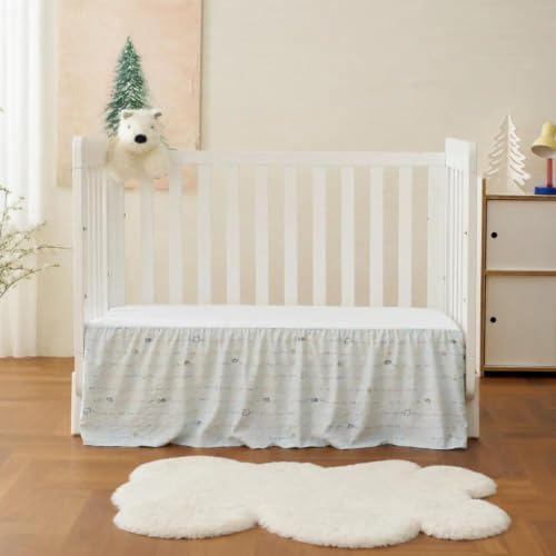 Crib Skirt Dust Ruffle 14" Drop, Fits 28" x 52" - Image 6