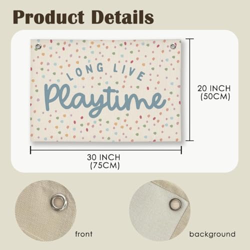 Playroom Kids Toddler Classroon Long Live Playtime Wall Decor - Image 6