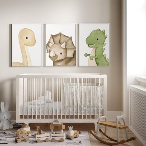 Dinosaur Wall Art Kids Boys Room Canvas Wall Decor Dino Nursery Wall Art - Image 5