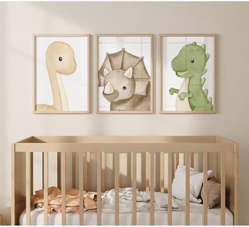 Dinosaur Wall Art Kids Boys Room Canvas Wall Decor Dino Nursery Wall Art - Image 3