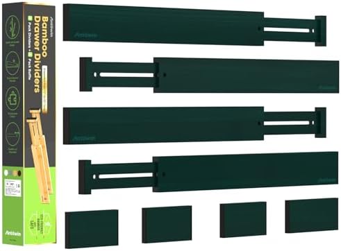 ANTOWIN Expandable Bamboo Drawer Dividers, Fits 17.6-21.6" Drawers by ANTOWIN
