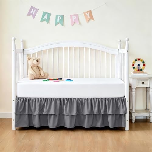 Ruffled Crib Bed Skirt, Soft Double Layer - Image 2