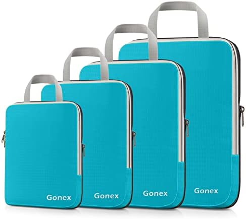 Gonex Compression Packing Cubes, 4-Piece Expandable Travel Organizers by Gonex