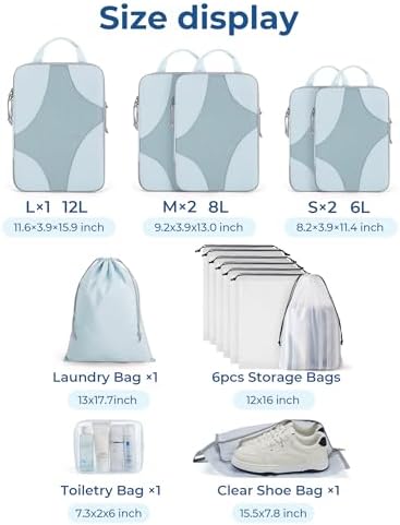 Bagsmart Compression Packing Cubes, Travel Bag Cruise Ship Essentials - Image 3