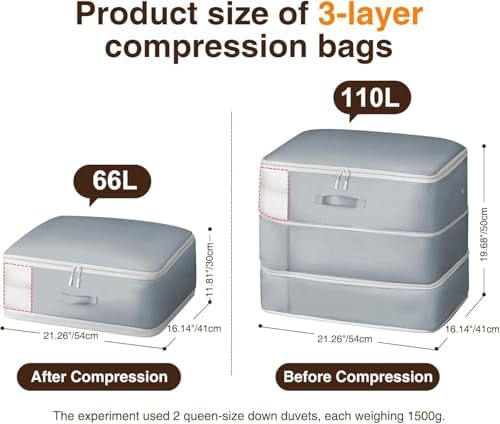 DIMJ Comforter Storage Bag - 110L Large Capacity Ultra Space Saving Self - Image 2
