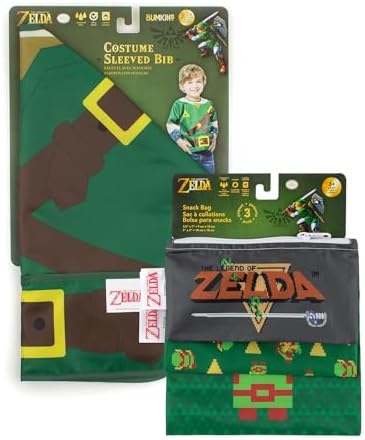Bumkins Nintendo The Legend of Zelda Sleeved Bib and Snack Bag Set – Waterproof - Image 7