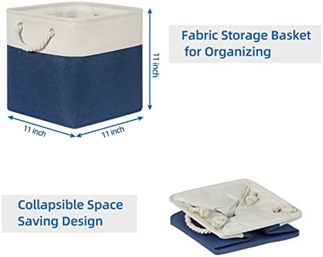 Temary Fabric Storage Cubes 11x11 Cube Storage Bins 4Pack Blue Basket - Image 7