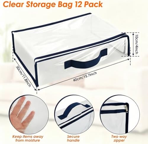 12 Pack Clear Storage Bags - Image 3