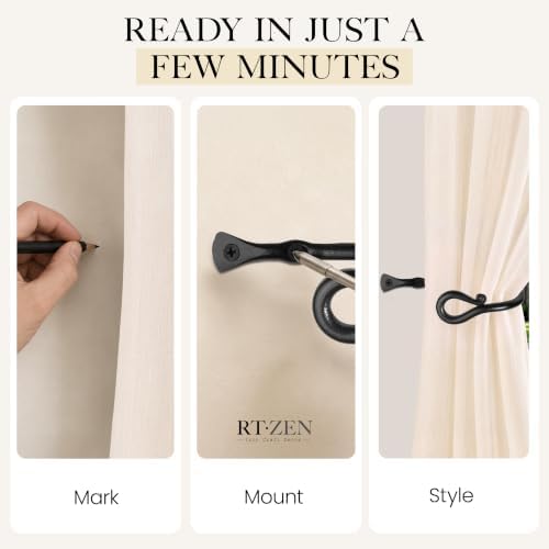 RTZEN Metal Curtain Tiebacks, Drapery Holders - Image 7