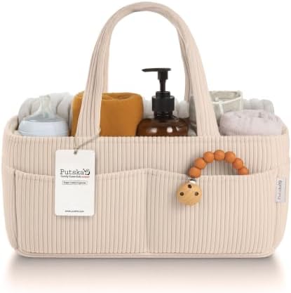 PUTSKA Baby Diaper Caddy Organizer, Nursery Basket by Putska