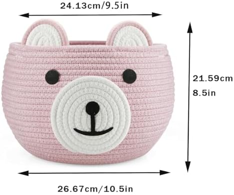 PandaEar Cotton Rope Baby Basket, Baby Gift Basket Nursery Laundry Organizer - Image 5