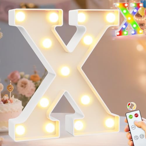 Pooqla LED Light Up Letters, Warm White and Colorful Lighted Marquee Letters by Pooqla