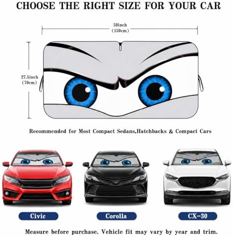 Car Windshield Sun Shade, Universal Fit Compact Sedan SUV, Cool Gray - Image 5