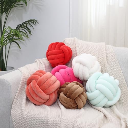 Petrella Light Green Knot Pillow Ball, 11 Inch Decorative Pillow - Image 2