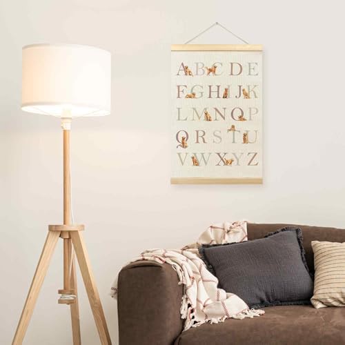 TLESKE Golden Retriever Alphabet ABC Chart Poster Hanger Frame, Homeschool - Image 4