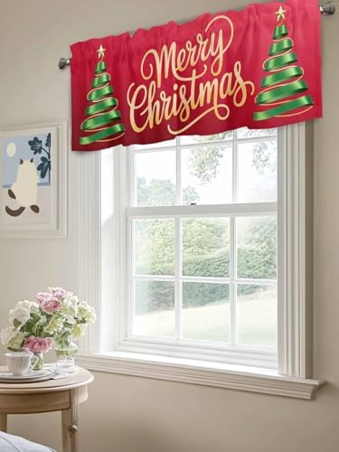 Vandarllin Merry Christmas Valance Kitchen Curtains - Image 5
