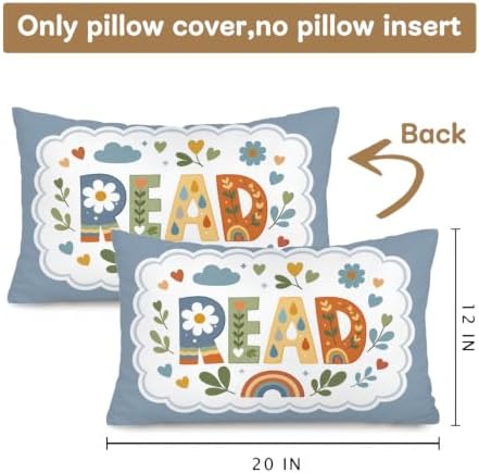 Boho Floral Kids Reading Corner Decor 12x20 Pillow Cover - Image 3