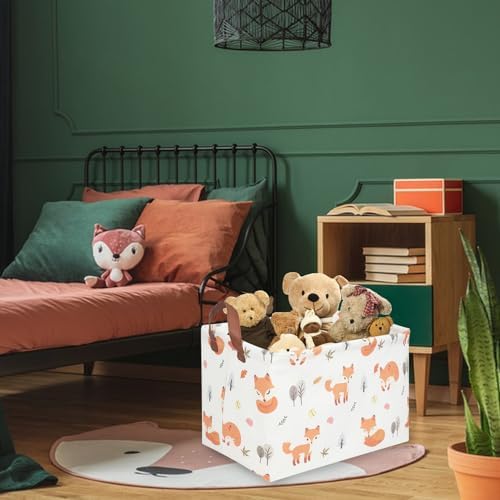 Rectangle Fox Basket, Collapsible canvas waterproof storage basket, Toy - Image 4