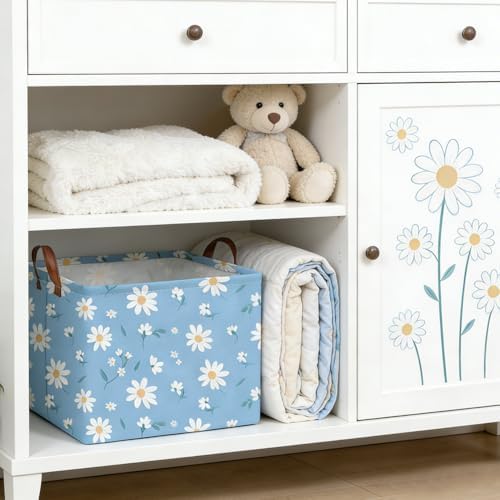 Rectangular Daisy Storage Basket, Kids Laundry Hamper, Waterproof foldable kids - Image 4