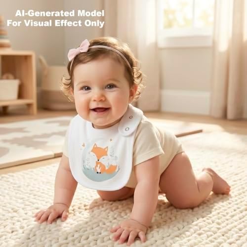 Maiwa 6 Pack Waterproof Cotton Baby Bibs - Image 7
