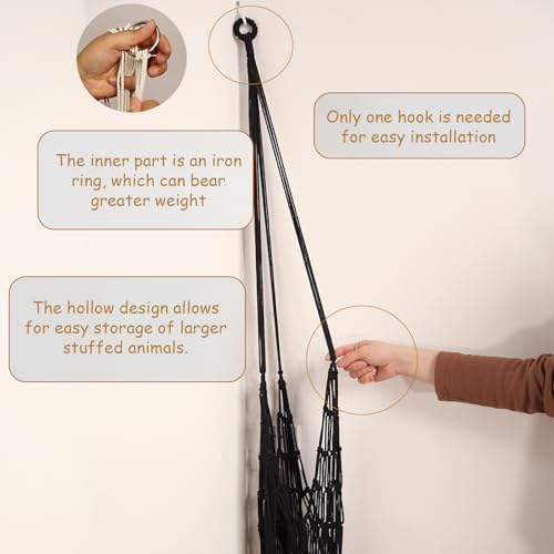Amdermi Stuffed Animal Storage Hammock Corner Hanging Net Stuffy Animal Hammock - Image 4