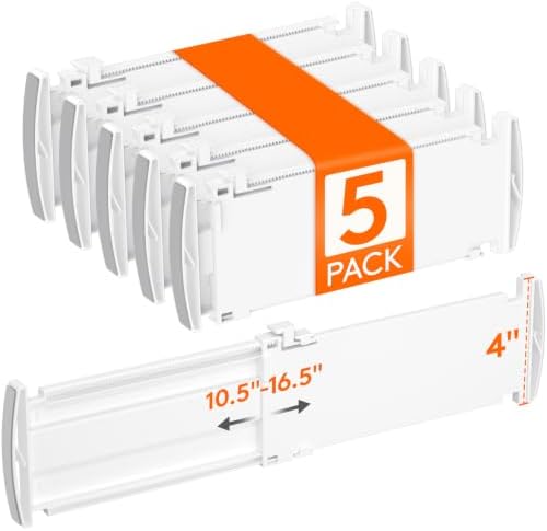 Lifewit 5 Pack 4" High Drawer Dividers, Adjustable Drawer Organizer Clothes by Lifewit