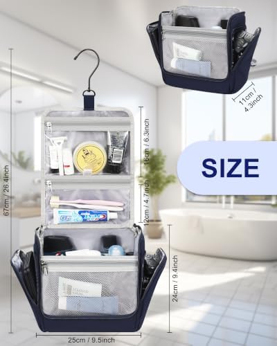 Relavel Hanging Toiletry Bag for Men, Travel Makeup Bag for Women - Image 6