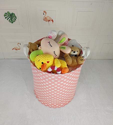 MAIZMZ Pink Laundry Basket Kids Hamper Storage Bins Girls Nursery Hamper - Image 5