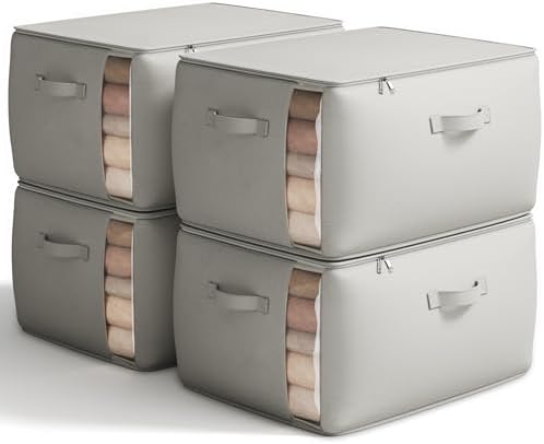 4 Pack Canvas Comforter Storage Bags by Vailando