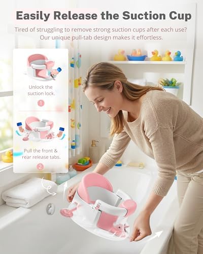 ONTHEWEI Baby Bath Seats for Babies Sitting Up, Non-Slip Baby Bathtub - Image 6