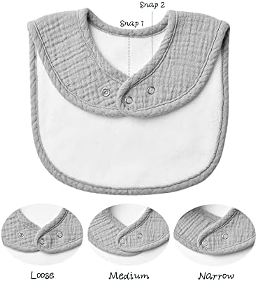Konssy 8-Pack Muslin Baby Bibs, Adjustable Fit - Image 2
