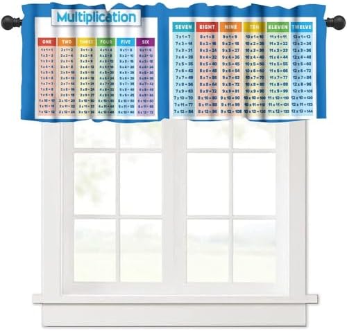 Math Valances Curtains Children Elementary Multiplication Table Pattern Window by Unknown