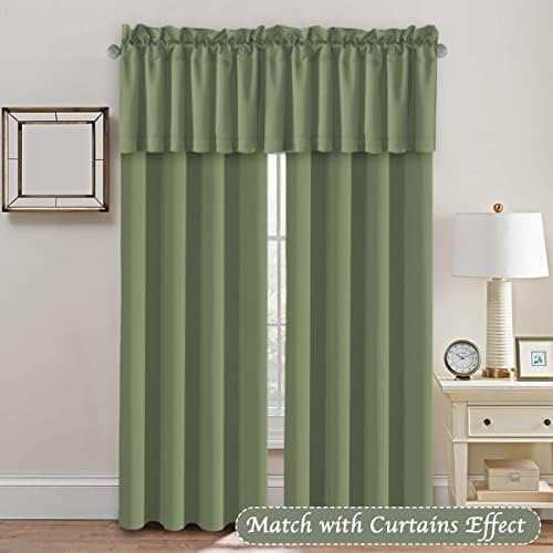 H.VERSAILTEX Blackout Sage Green Curtains Valances - Image 3