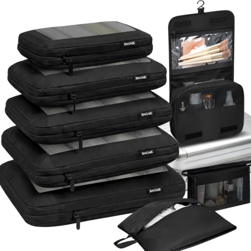 BAGAIL 4 Set/6 Set/8 Set Compression Packing Cubes Travel Accessories by BAGAIL
