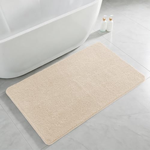 Polyester Bathroom Rug 30"x50" Beige, Large Soft Shaggy Bath Mat by Kildoss